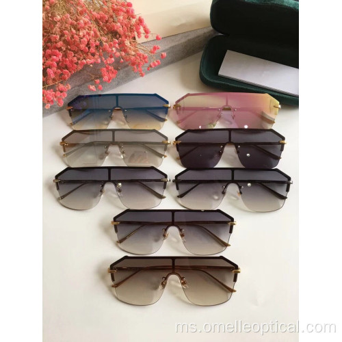 Goggle Reflective Sunglasses Rimless for Ladies